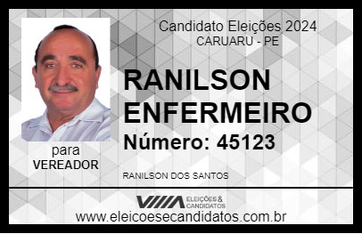 Candidato RANILSON ENFERMEIRO 2024 - CARUARU - Eleições