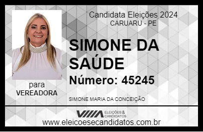 Candidato SIMONE DA SAÚDE 2024 - CARUARU - Eleições