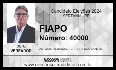 Candidato FIAPO 2024 - SERTÂNIA - Eleições