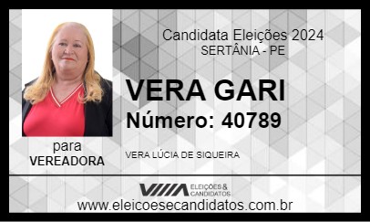 Candidato VERA GARI 2024 - SERTÂNIA - Eleições