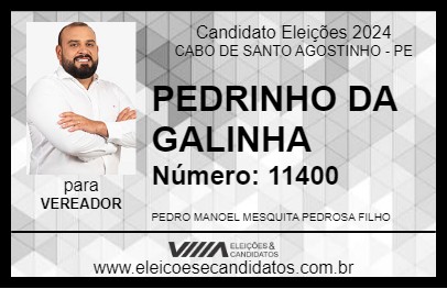 Candidato PEDRINHO DA GALINHA 2024 - CABO DE SANTO AGOSTINHO - Eleições