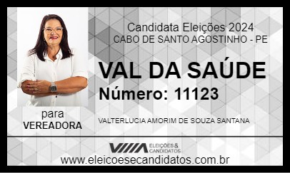 Candidato VAL DA SAÚDE 2024 - CABO DE SANTO AGOSTINHO - Eleições