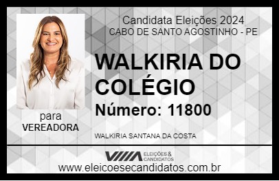 Candidato WALKIRIA DO COLÉGIO 2024 - CABO DE SANTO AGOSTINHO - Eleições