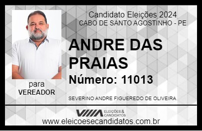 Candidato ANDRE DAS PRAIAS 2024 - CABO DE SANTO AGOSTINHO - Eleições