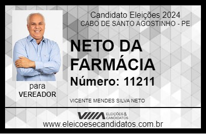 Candidato NETO DA FARMÁCIA 2024 - CABO DE SANTO AGOSTINHO - Eleições