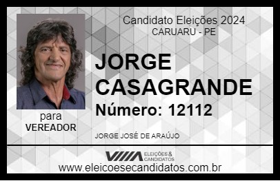 Candidato JORGE CASAGRANDE 2024 - CARUARU - Eleições