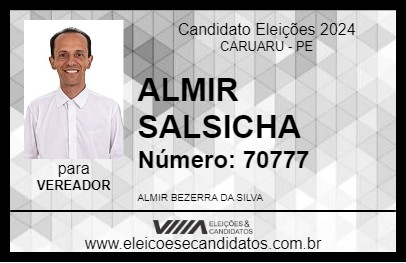 Candidato ALMIR SALSICHA 2024 - CARUARU - Eleições