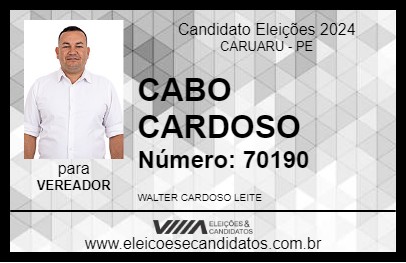 Candidato CABO CARDOSO 2024 - CARUARU - Eleições