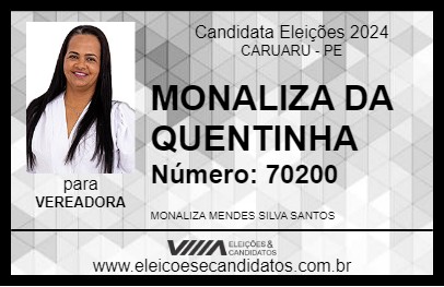 Candidato MONALIZA DA QUENTINHA 2024 - CARUARU - Eleições