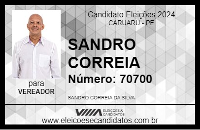 Candidato SANDRO CORREIA 2024 - CARUARU - Eleições