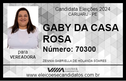 Candidato GABY DA CASA ROSA 2024 - CARUARU - Eleições