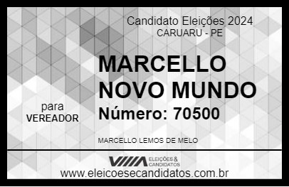 Candidato MARCELLO NOVO MUNDO 2024 - CARUARU - Eleições