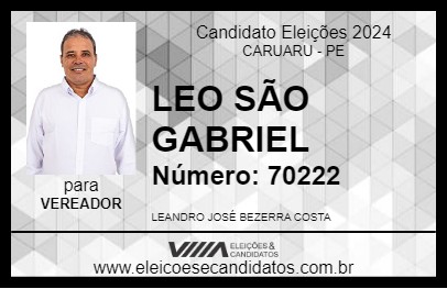 Candidato LEO SÃO GABRIEL 2024 - CARUARU - Eleições