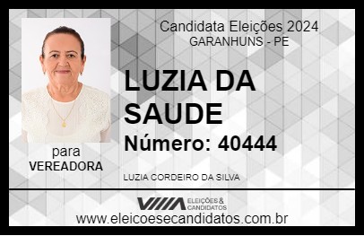 Candidato LUZIA DA SAUDE 2024 - GARANHUNS - Eleições