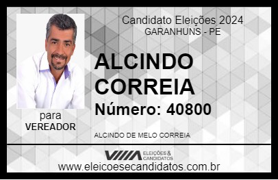 Candidato ALCINDO CORREIA 2024 - GARANHUNS - Eleições