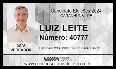 Candidato LUIZ LEITE 2024 - GARANHUNS - Eleições