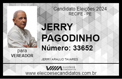 Candidato JERRY PAGODINHO 2024 - RECIFE - Eleições