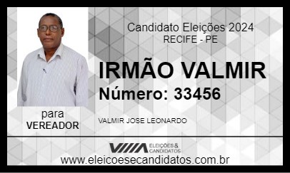 Candidato IRMÃO VALMIR  2024 - RECIFE - Eleições