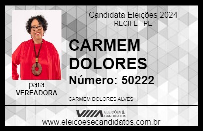 Candidato CARMEM DOLORES 2024 - RECIFE - Eleições