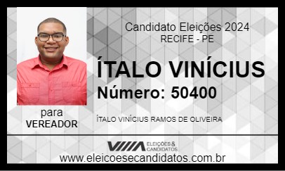 Candidato ÍTALO VINÍCIUS 2024 - RECIFE - Eleições