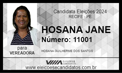 Candidato HOSANA JANE 2024 - RECIFE - Eleições