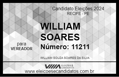 Candidato WILLIAM SOARES 2024 - RECIFE - Eleições