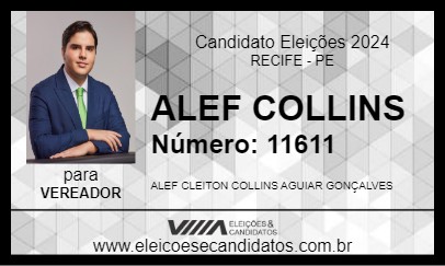 Candidato ALEF COLLINS 2024 - RECIFE - Eleições