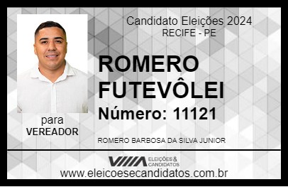 Candidato ROMERO FUTEVÔLEI 2024 - RECIFE - Eleições