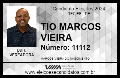 Candidato TIO MARCOS VIEIRA 2024 - RECIFE - Eleições