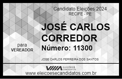 Candidato JOSÉ CARLOS CORREDOR 2024 - RECIFE - Eleições