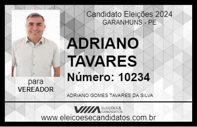 Candidato ADRIANO TAVARES 2024 - GARANHUNS - Eleições