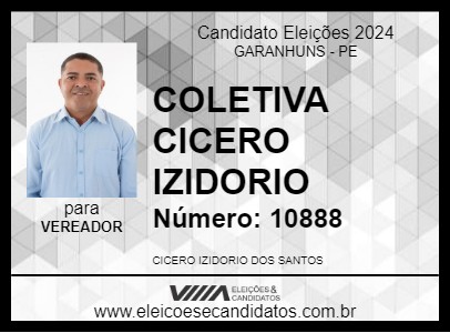 Candidato COLETIVA CICERO IZIDORIO 2024 - GARANHUNS - Eleições