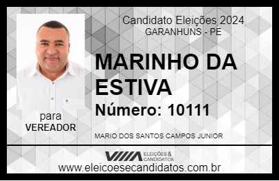 Candidato MARINHO DA ESTIVA 2024 - GARANHUNS - Eleições