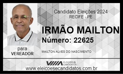 Candidato IRMÃO MAILTON 2024 - RECIFE - Eleições