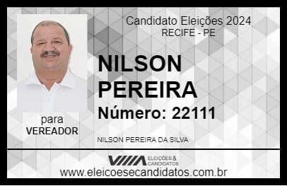 Candidato NILSON PEREIRA 2024 - RECIFE - Eleições