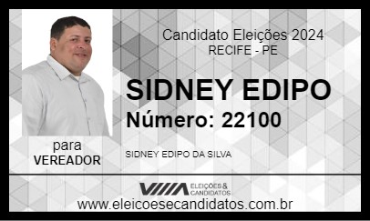 Candidato SIDNEY EDIPO 2024 - RECIFE - Eleições