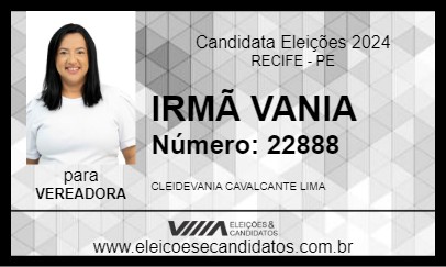 Candidato IRMÃ VÂNIA 2024 - RECIFE - Eleições