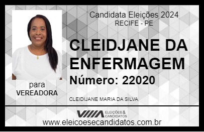 Candidato CLEIDJANE DA ENFERMAGEM 2024 - RECIFE - Eleições