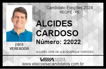 Candidato ALCIDES CARDOSO 2024 - RECIFE - Eleições