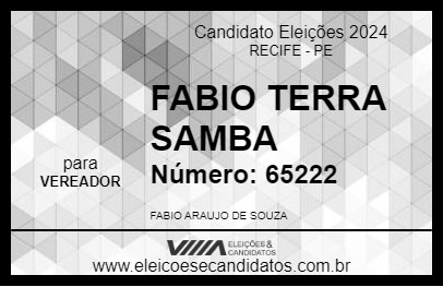 Candidato FABIO TERRA SAMBA 2024 - RECIFE - Eleições