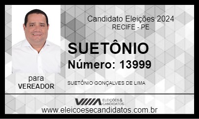 Candidato SUETÔNIO 2024 - RECIFE - Eleições