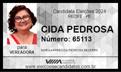 Candidato CIDA PEDROSA 2024 - RECIFE - Eleições