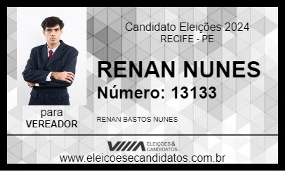 Candidato RENAN NUNES 2024 - RECIFE - Eleições