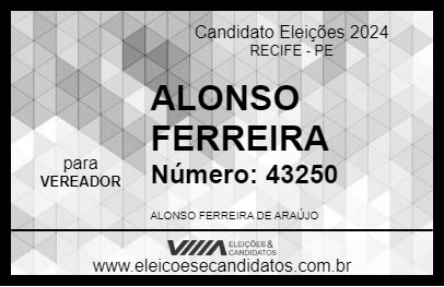 Candidato ALONSO FERREIRA 2024 - RECIFE - Eleições