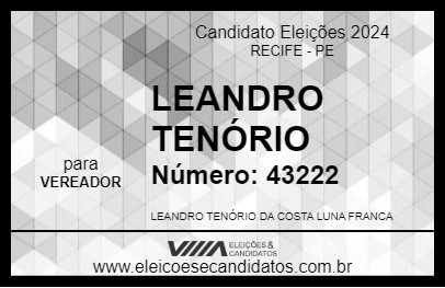 Candidato LEANDRO TENÓRIO 2024 - RECIFE - Eleições