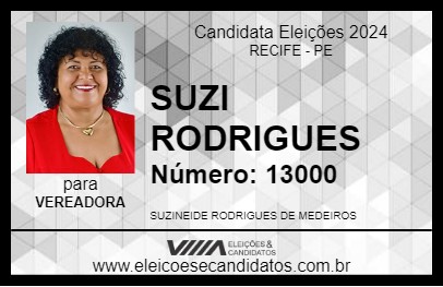 Candidato SUZI RODRIGUES 2024 - RECIFE - Eleições