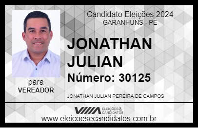 Candidato JONATHAN JULIAN 2024 - GARANHUNS - Eleições