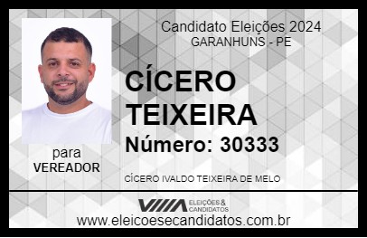 Candidato CÍCERO TEIXEIRA 2024 - GARANHUNS - Eleições