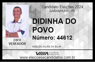 Candidato DIDINHA DO POVO 2024 - GARANHUNS - Eleições