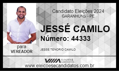 Candidato JESSÉ CAMILO 2024 - GARANHUNS - Eleições